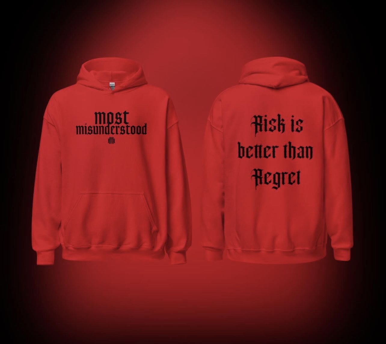 "Risk is better than regret" Hoodie ( Red)