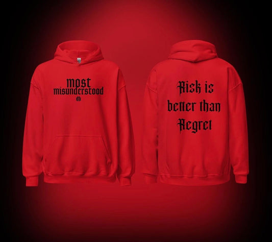 "Risk is better than regret" Hoodie ( Red)